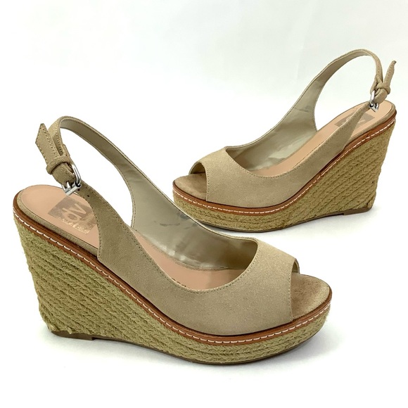DV Open Toe Wedge Heels Espadrilles Sandals Beige - Picture 1 of 8